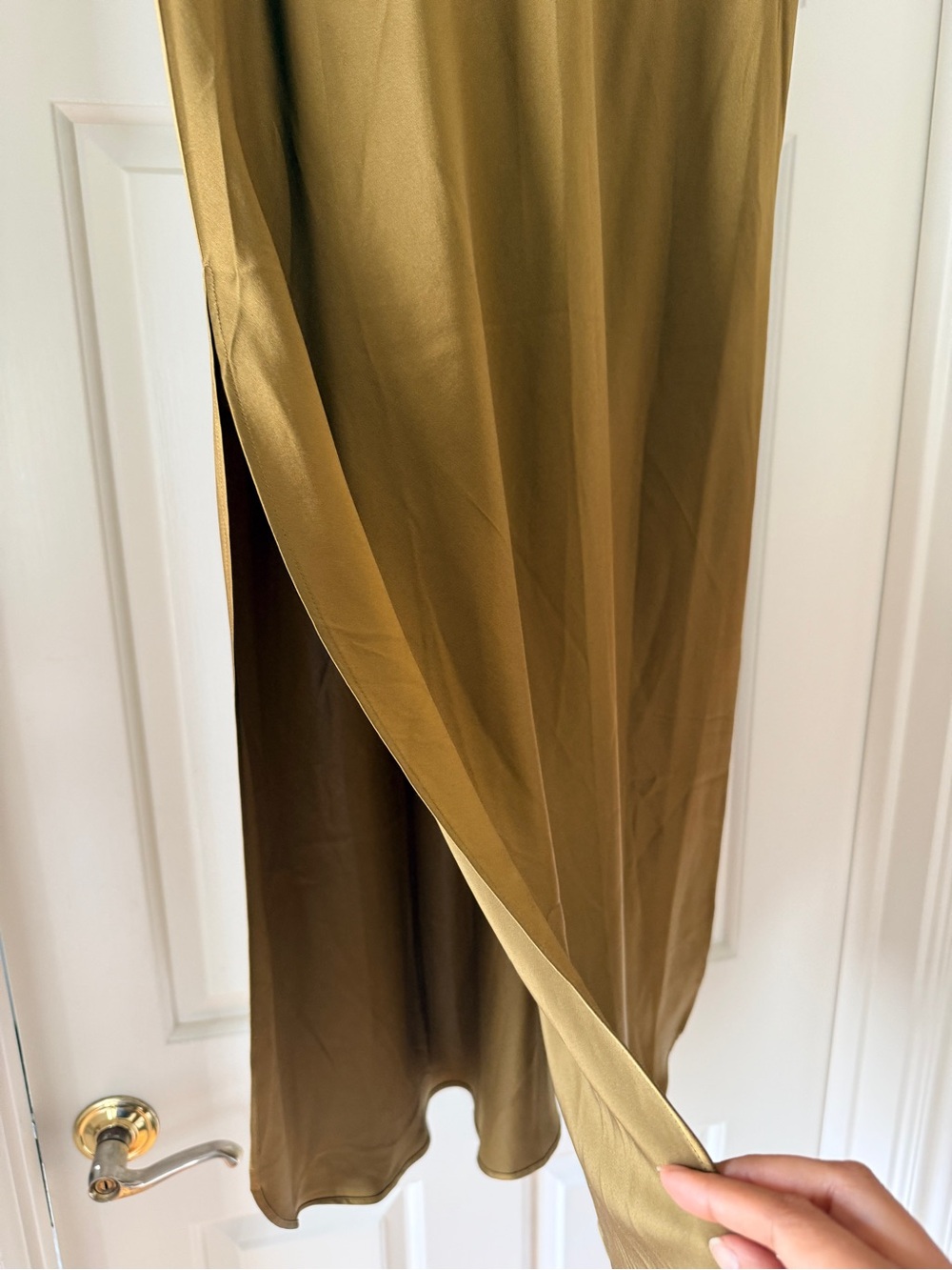Banana Republic Olive Satin Maxi Skirt - Picture 4 of 6